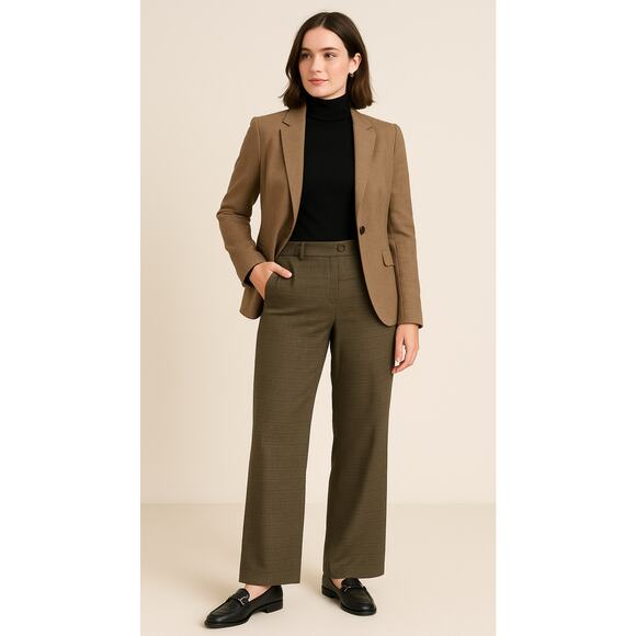 J.Crew Favorite Fit Glen Plaid Wool Blend Trousers Women’s Size 10 - Picture 1 of 8